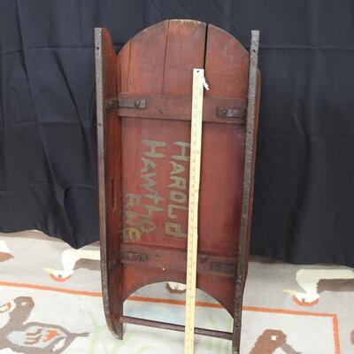 Primitive Wood Adirondack Wood Sled with Metal runners