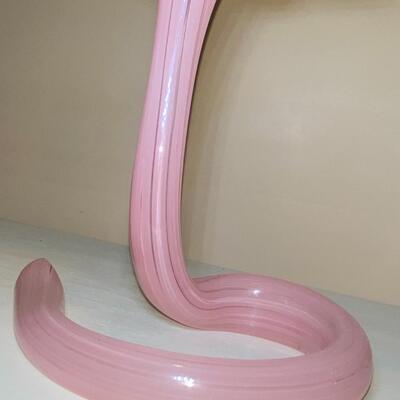 #128 Pink Floral Art Glass 