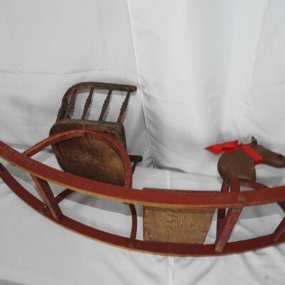 Vintage Childs Wood Rocking horse