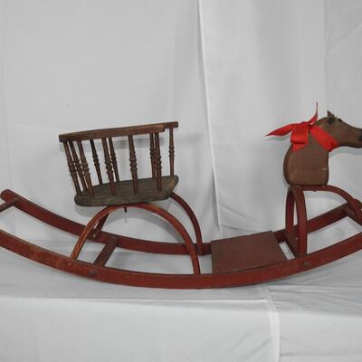 Vintage Childs Wood Rocking horse
