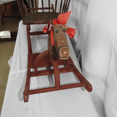 Vintage Childs Wood Rocking horse