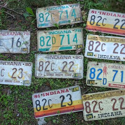 Vintage Indiana license plates