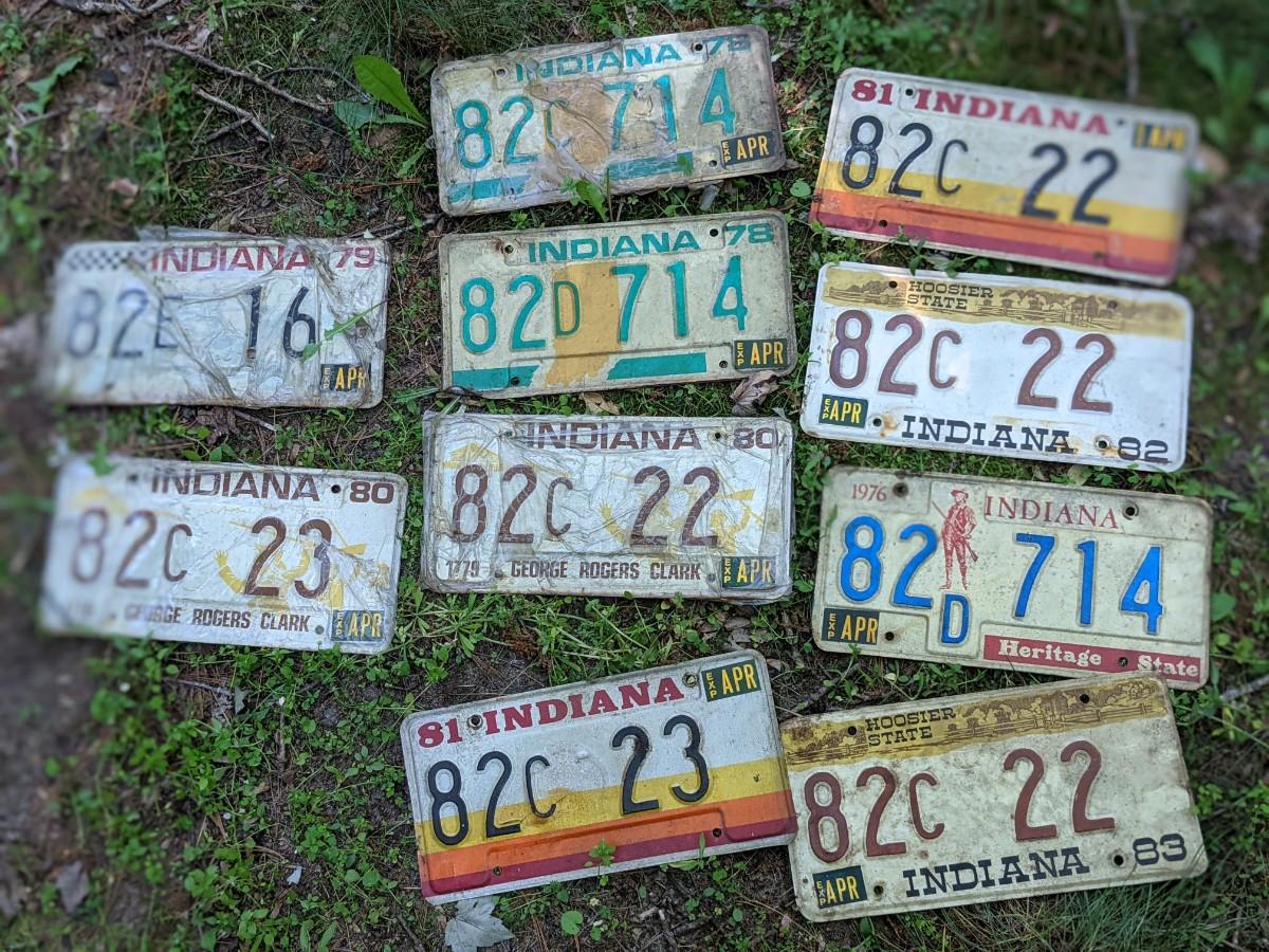 Vintage Indiana license plates