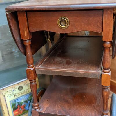Antique drop leaf table cart, excellent condition