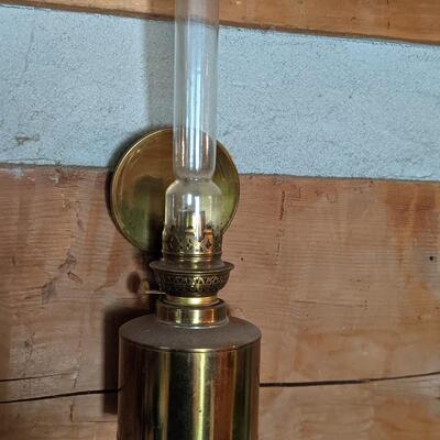 Antique brass oil lamp, off the grid necessity in style