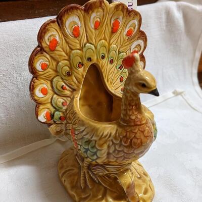 Vintage Enesco ceramic peacock