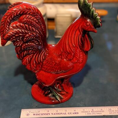 Beautiful red ceramic chicken