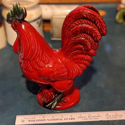 Beautiful red ceramic chicken