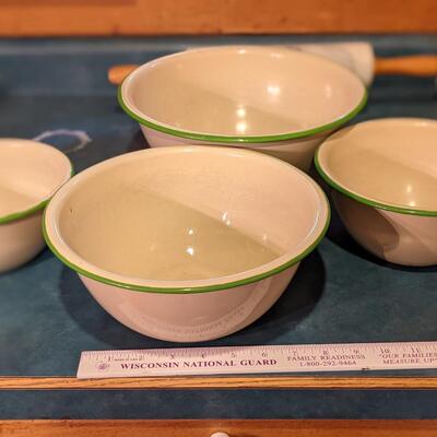 A must set of enameled bowls, incredible condition