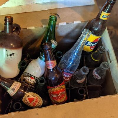 Box of rare beer bottles