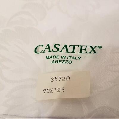 Lot #167   Horchow "Fruit Damask" tablecloth - New in Packaging