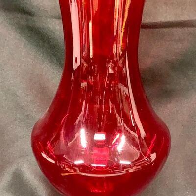 16â€œ Ruby Red Pedestal Vase