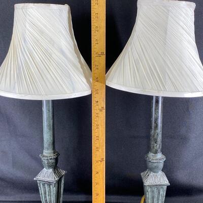Matching Candlestick Style Table Lamps with Shades