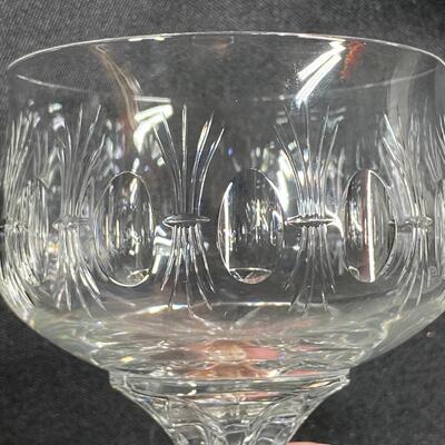12-Piece Set Ornate Thunmbprint Etched Crystal Glass Wine Glasses 