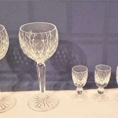 Lot #172  WATERFORD crystal - 2 goblets, 4 cordials