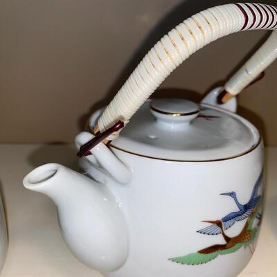 #140 Japanese Crane Tea Set 