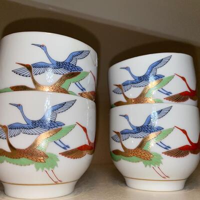 #140 Japanese Crane Tea Set 