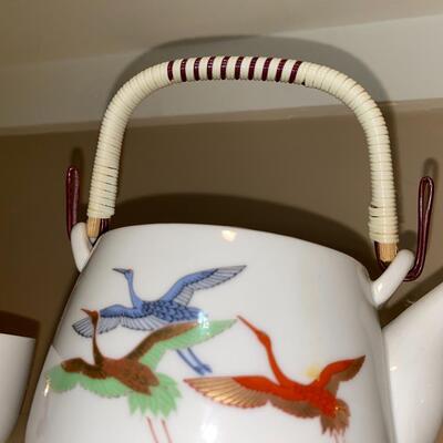 #140 Japanese Crane Tea Set 