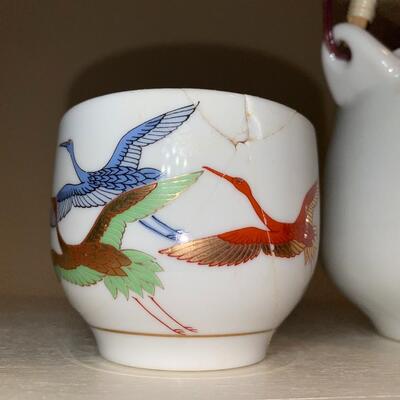 #140 Japanese Crane Tea Set 