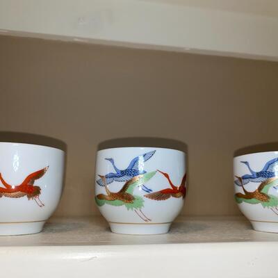 #140 Japanese Crane Tea Set 