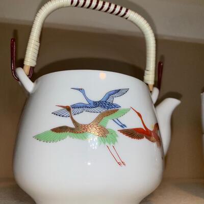 #140 Japanese Crane Tea Set 