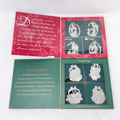 LONGABERGER PEWTER CHRISTMAS ORNAMENTS