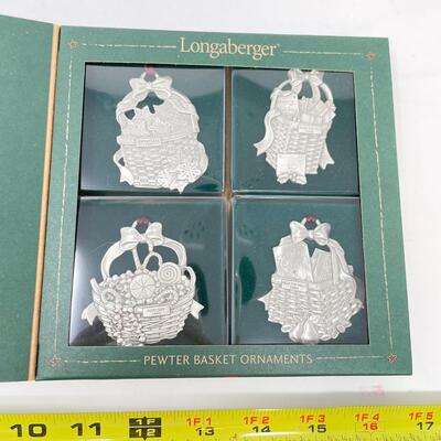 LONGABERGER PEWTER CHRISTMAS ORNAMENTS