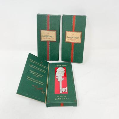 LONGABERGER PEWTER SANTA KEY BUNDLE
