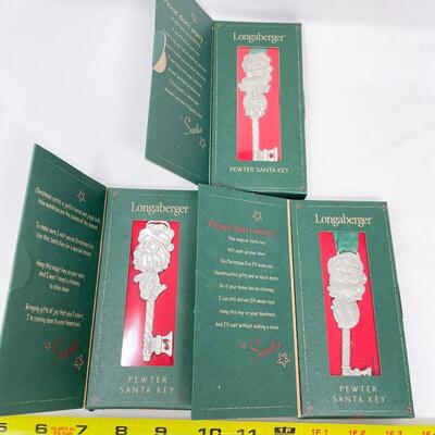 LONGABERGER PEWTER SANTA KEY BUNDLE
