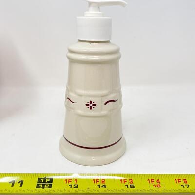 LONGABERGER POTTERY WOVEN TRADITIONS RED SOAP DISPENSER