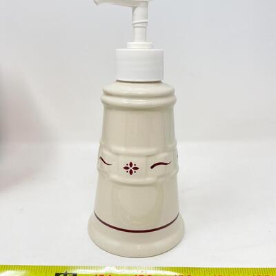 LONGABERGER POTTERY WOVEN TRADITIONS RED SOAP DISPENSER