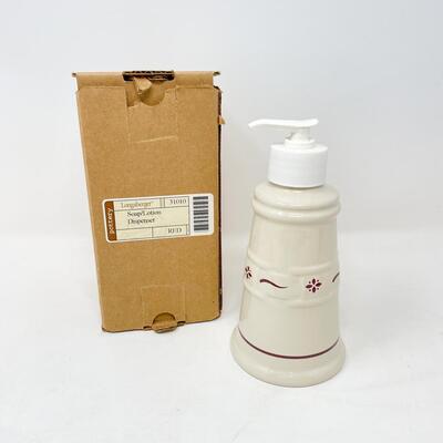 LONGABERGER POTTERY WOVEN TRADITIONS RED SOAP DISPENSER