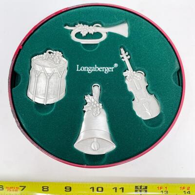 LONGABERGER â€œSOUNDS OF THE SEASONâ€ PEWTER CHRISTMAS ORNAMENTS 
