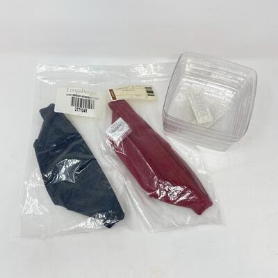 LONGABERGER â€œTARRAGONâ€ FABRIC AND PLASTIC LINERS