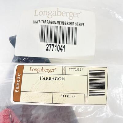 LONGABERGER â€œTARRAGONâ€ FABRIC AND PLASTIC LINERS