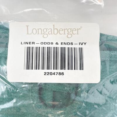 LONGABERGER â€œODDS & ENDSâ€ FABRIC LINER - IVY GREEN