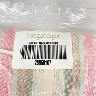 LONGABERGER LARGE TOTE FABRIC LINER - CABANA STRIPE