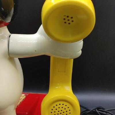 #152 Vintage SNOOPY & WOODSTOCK 1966 PHONE - PUSH BUTTON 