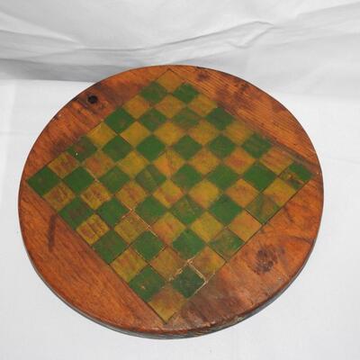 Antique Primitive Wood Chess/Checker Board