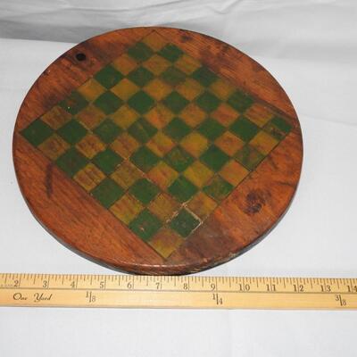 Antique Primitive Wood Chess/Checker Board