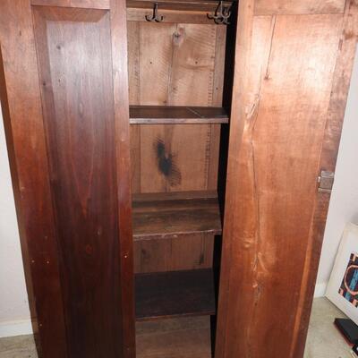 Antique Single Door American Black Walnut Armoire 