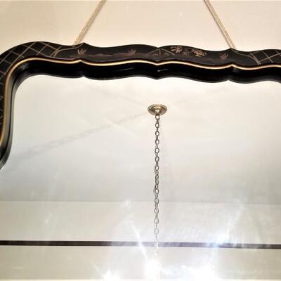 Lot #184  Contemporary Ebonized Oriental Style Wall Mirror