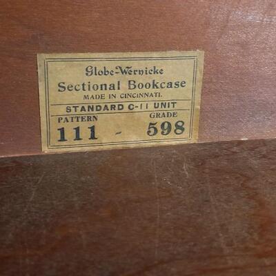 Lot #192  Antique Barrister Style Bookcase - 4 Shelves