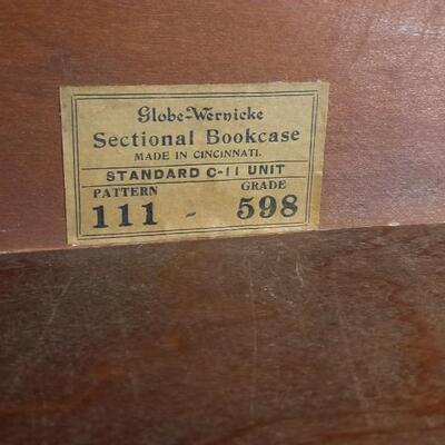 Lot #192  Antique Barrister Style Bookcase - 4 Shelves