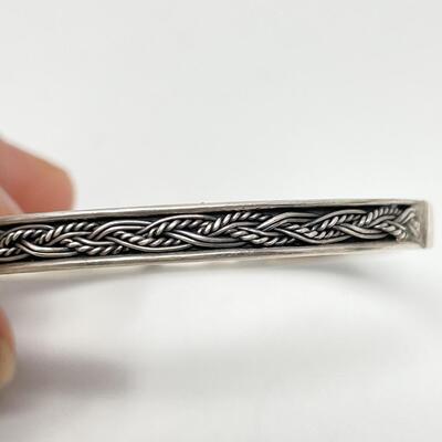 STERLING SILVER BRAIDED DESIGN BANGLE
