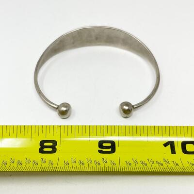 SILVER TONED ETCHED CUFF BRACELET