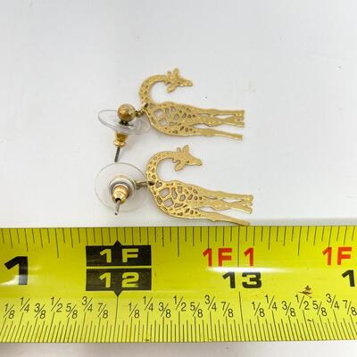 GIRAFFE, ELEPHANT, AND FROG EARRINGS