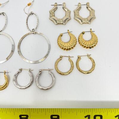 GOLD- AND SILVER-TONED HOOP EARRINGS