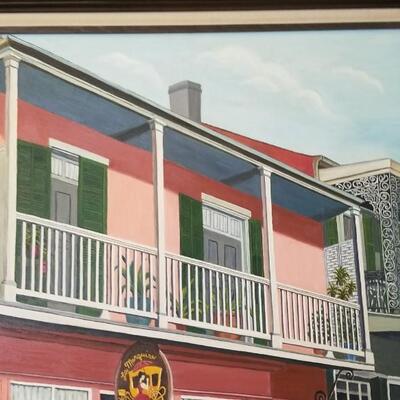Lot #195   Original Oil on Canvas - French Quarter Scene