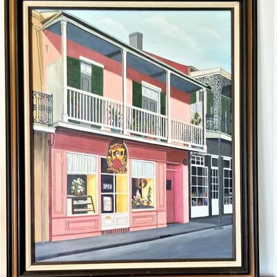 Lot #195   Original Oil on Canvas - French Quarter Scene